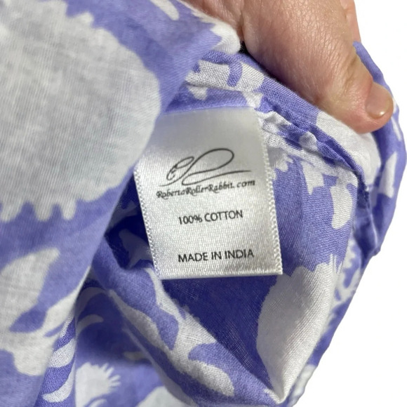 Roberta Roller Rabbit Geometric Embroidered Cotton Tunic Top in Lavender Size M - Picture 6 of 10